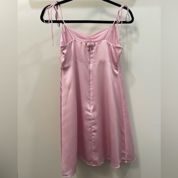 BP Light Pink Mini Slip Dress w/ Tie Straps - Sz S - Picture 3 of 5